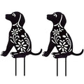 Cute Black Dog New Arrival Acrylic Landscape Decoration Garden Shadow Stake Plug-in Yard Ornaments Garden Stake Decor