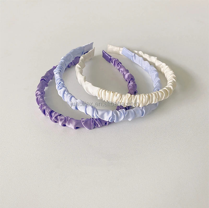 Wholesale Custom logo Hairband Silk Hair Wrap Silk Tie Headband Women Silk Hairband