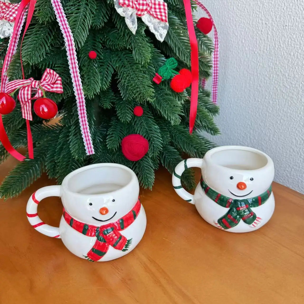 M Unique Handpainted Santa Claus Snowman Tea Mug Ceramic Coffee Cup Creative Christmas Office Water Cup Gift Idea