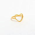 High End 18K PVD Gold Plated Heart Rings Stainless Steel Jewelry Women Gift MegaBDM
