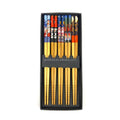 Factory Sale 5 Pairs Lucky Cat Bamboo Sushi Chopsticks Eco-Friendly Japan Style Reusable 22.5cm Custom Logo Set Gift Box Party