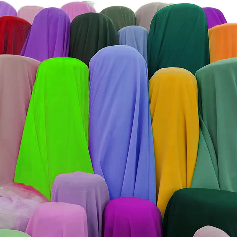 Factory Wholesale 100% Polyester Free Sample Solid Color Chiffon Fabric Dresses Custom Color Chiffon Fabric
