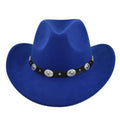 Women and Men Western Cowboy Cowgirl Hat Wide Brim Belt Buckle Panama Fedora Felt Hats Gift
