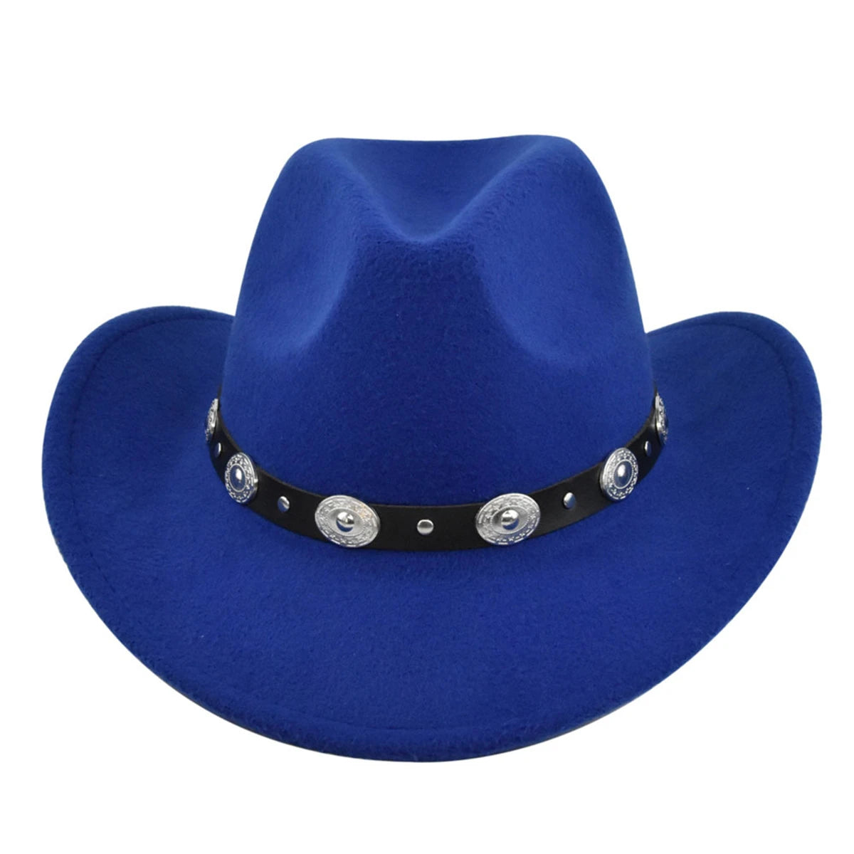 Women and Men Western Cowboy Cowgirl Hat Wide Brim Belt Buckle Panama Fedora Felt Hats Gift