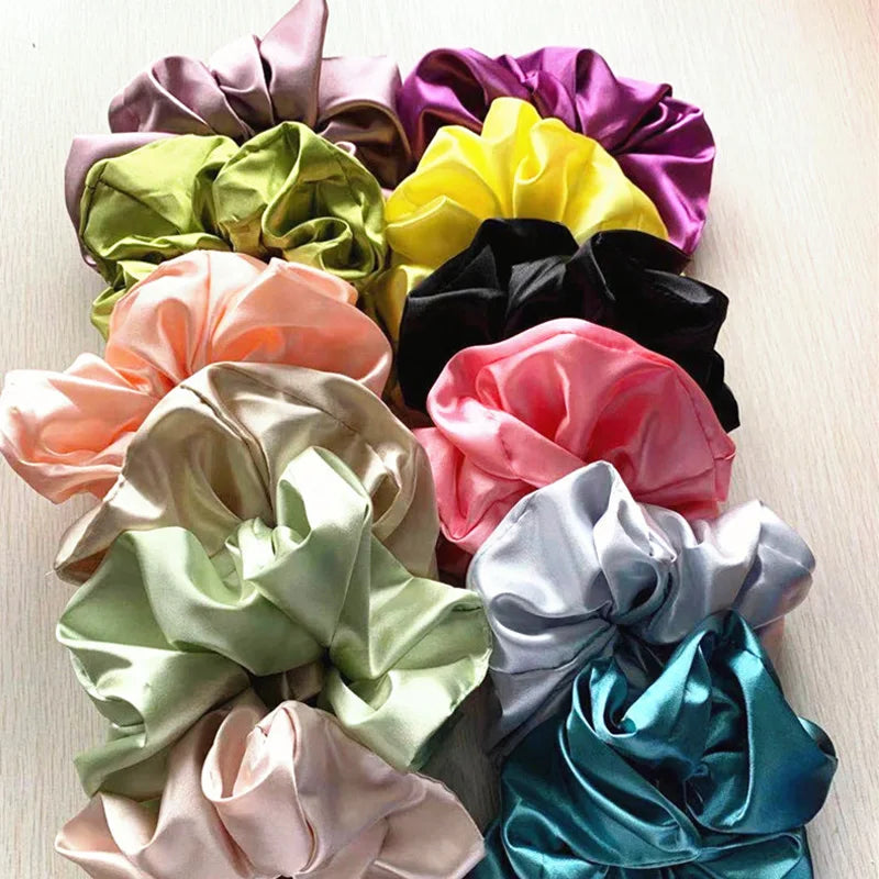 Oversized Scrunchies Big Rubber Hair Ties Elastic Hair Bands Girs Ponytail Holder Smooth Satin Scrunchie Women Hair Accessories