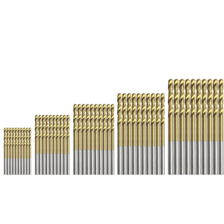 High-Speed Steel Hole Fried Dough Twists Drill Titanium Plated 50pcs Carbon Steel Parallel Shank for Drill Suit