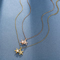 Fashionable and Exquisite Ocean-Inspired Resort Style Zirconia-Studded Women's Pearl Shell Necklace