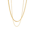 Stylish Simple Titanium Blade Chain Twist Chain 18-karat Gold Double Stainless Steel Necklace