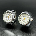Mini Couple Stainless Steel Watches for Women Men Ring Watch Round Dial Glass Arabic Numerals Analog Quartz Finger Watches