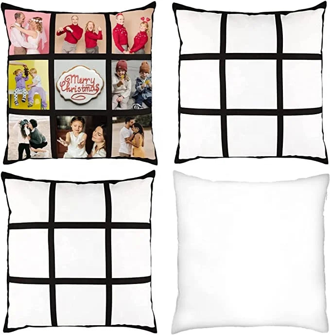 Sublimation 9 Panel Photos Pillow Case Sublimation Pillow Cover Blank Cushion Case for Sublimation Printing Sofa Couch