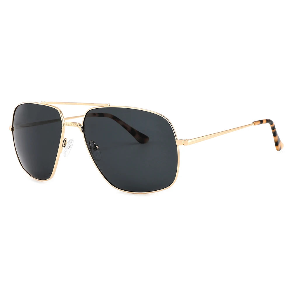 VIFF GLT9011 Custom Logo Double Bridge Retro Sunglasses With Polarized Lenses Stainless Steel Sunglasses