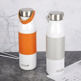 New Design Double Wall Stainless Steel Leather 17oz Eco-Friendly Portable Reusable Camping Water Bottle Wholesale