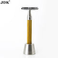 Factory Direct Gold Color Custom Logo Double Edge Mens Metal Barber Safety Razor Blade Handle Top Razor Shaving Rasierklinge