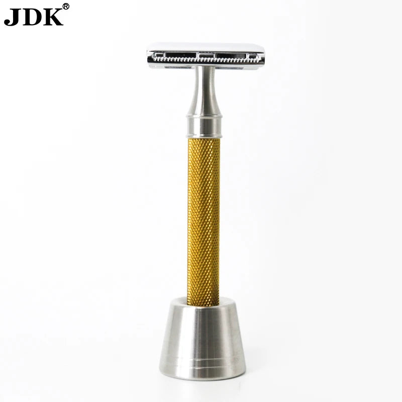 Factory Direct Gold Color Custom Logo Double Edge Mens Metal Barber Safety Razor Blade Handle Top Razor Shaving Rasierklinge