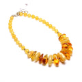 Gemstone Necklace Yellow Amber Necklace Precious Gemstones Size6mm