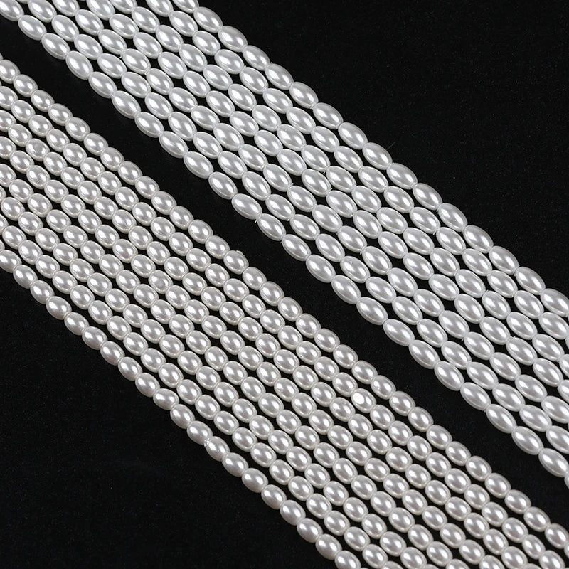 Zhuji 3*4mm 3*6mm Mother of Pearl (Rice Pearl) Natural White Beads Grade a Third Party Certified
