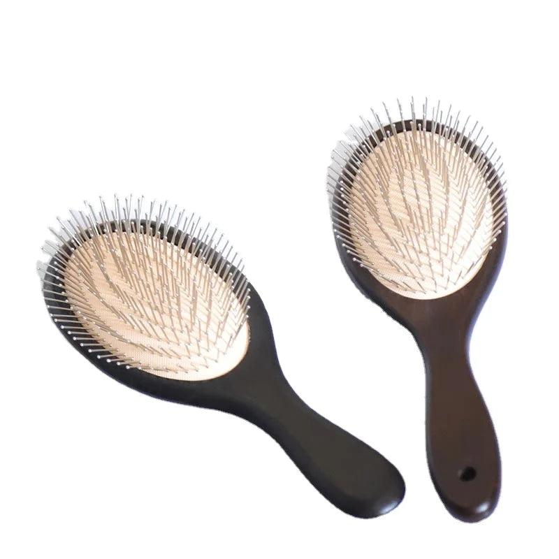Natural Bamboo Wood Hair Brush Ionic Laser Compact Massage Comb Paddle Brushes for Women Home Use