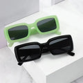 2022 Customizable Retro Rectangle Sunglasses for Women Blue Frame Color Candy Jelly Colored UV400 Sun Glasses