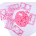 7 Pink Geometric Shapes Clay Earring Cutters With Plastic Handle Includes Earring Cards and Hooks Jewelry Polymer Clay Tool