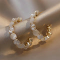 Wholesale Women Luxury Opals Hoop Earrings Elegant S925 Silver Needle C Shape Hoop Opal Rhinestone Vintage Earring for Women