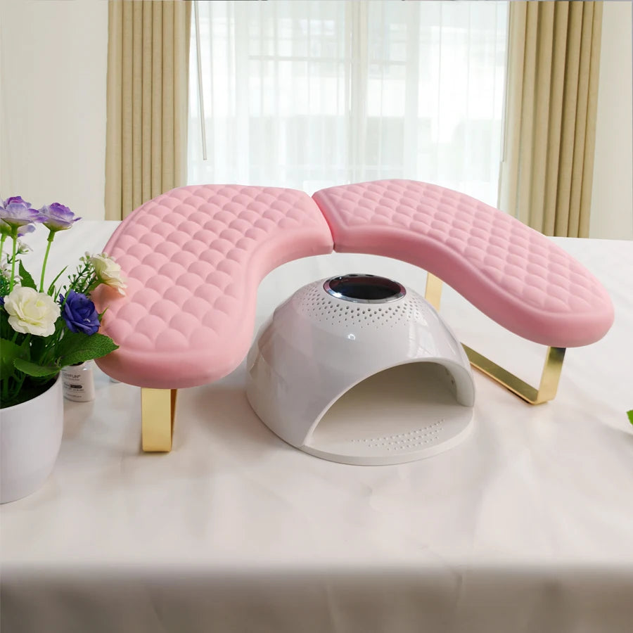 Fashional Pattern Nail Arm Rest Ergonomic Trending Nail Salon Hand Rest Foldable U-shaped PU Leather Nail Hand Pillow Waterproof