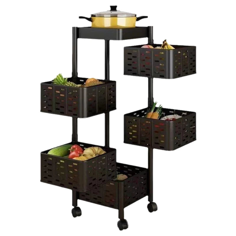 Rotating Kitchen Vegetable Shelf Multi Layer Household Storage Rack for Snacks and Utensils for Living Room