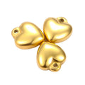 Men's 18K Gold Plated Stainless Steel Pendant Shiny Heart-Shaped Cubic Charm with Chain Alloy Jewelry Accessory