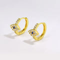 Wholesale Fashion 18k Gold Plated Cz Cubic Zirconia Devil's Evil Eyes Huggie Hoop Earrings for Women