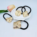 Wholesale Girl Elastic Hair Tie Fashion Arc Alloy High Elastic Ponytail Hairband Golden Metal Butterfly Hair Rope for Women