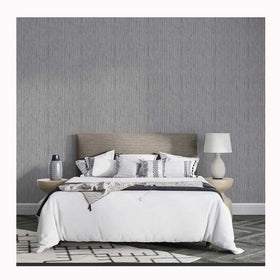 High Quality Plain Grey Home Decor Vinyl Coated Wallpaper PVC Roll Package Low Price Wall Paper