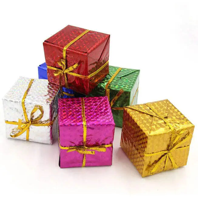 Supply Manufacturers Wholesale Christmas Decorations Gift Box Small Pendant Christmas Tree Decoration  Laser Foam Small Gift