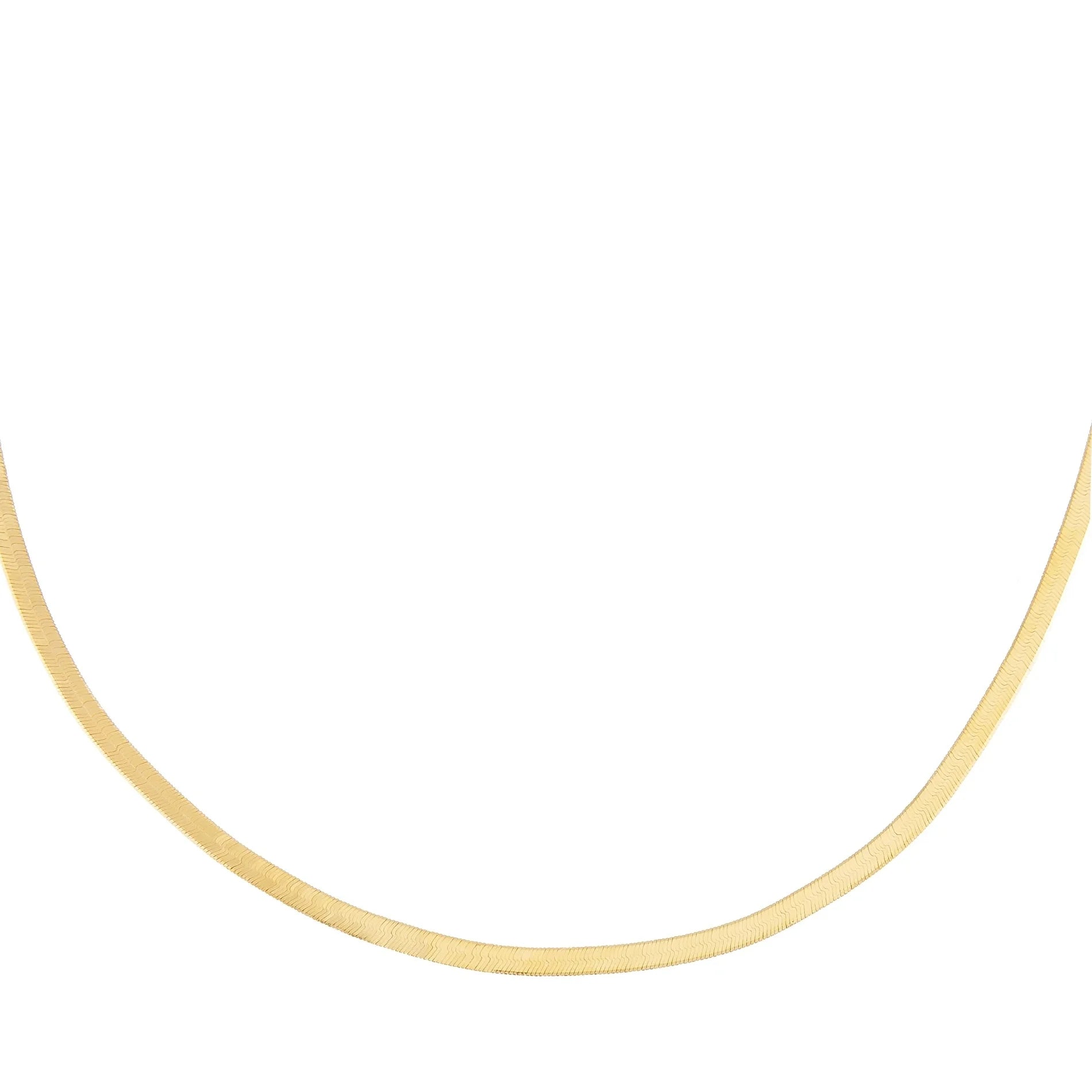 LOZRUNVE Boho Jewelry 3mm 925 Sterling Silver Minimal Chain Herringbone Necklace Choker