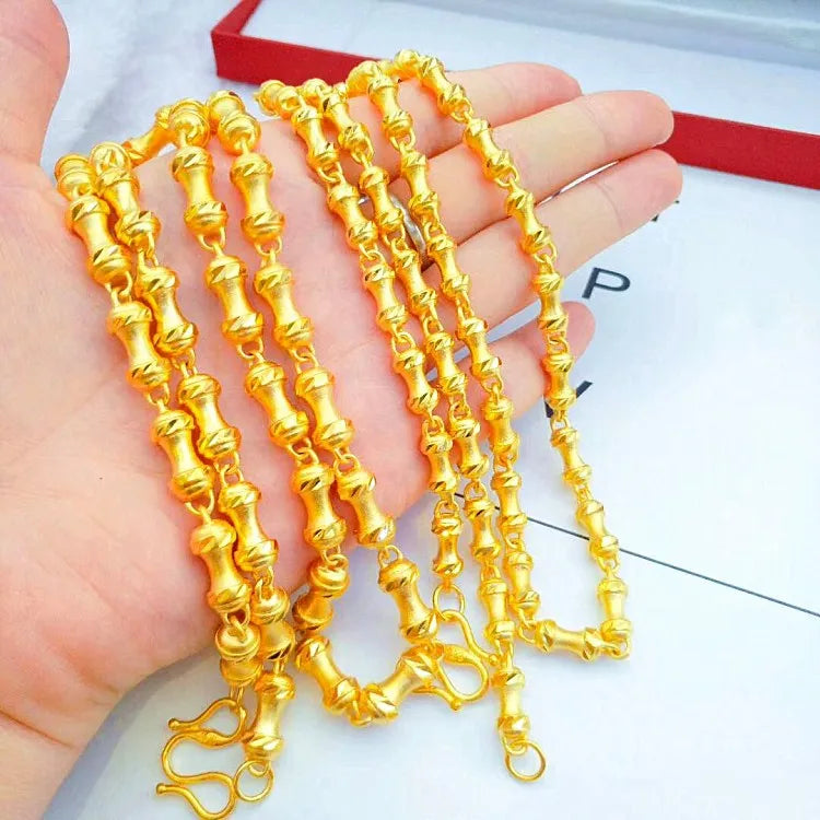Gold Dubai Brass Vacuum Plating Gold Plated Necklace Men and Women Jewelry