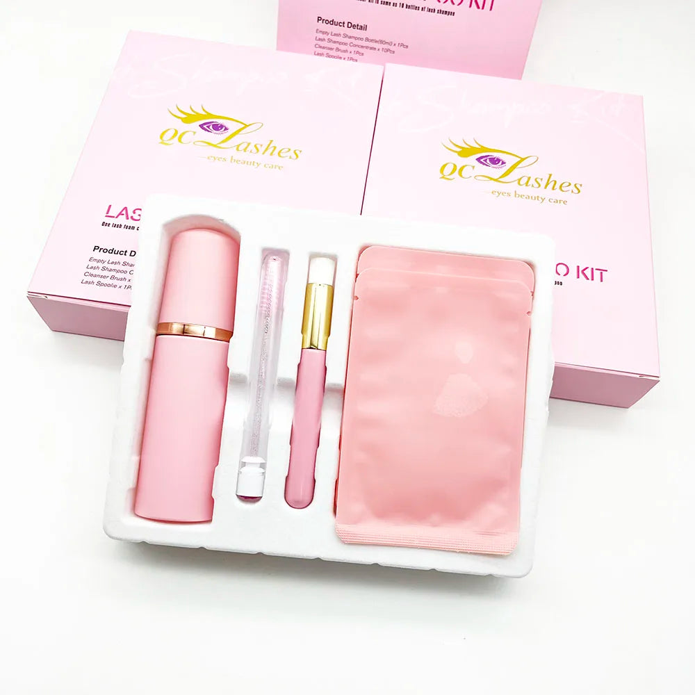Custom logo Lash Shampoo Kit Wholesale Eyelash Extension Foam Lash Cleanser Aftercare Private Label Concentrate Lash Shampoo Kit
