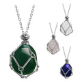 Crystal Necklace Holder Stainless Steel Cage for Stone Adjustable Netted Cage Healing Crystal Quartz Stone for Jewelry Making