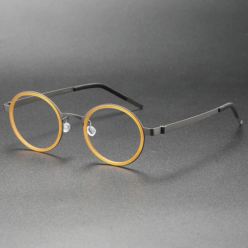 9707 New Round Titanium Frame Glasses for Eyeglasses Glasses Round Eyeglasses Ready Stock
