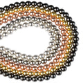 5 Colors Multiple Sizes Natural Hematite Plated Gold Loose Gemstone Beads for Jewelry Making