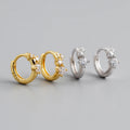 NEW Wholesale Fashion 925 Sterling Silver Simple Round Shape with Cz Diamond Zircon Hoop Earring with 18K Gold Plated Jewelry MegaBDM