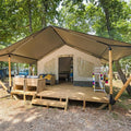 Luxury Glamping Wooden Safari Tents Outdoor With Bathroom for African Holiday Retreat Accommodation