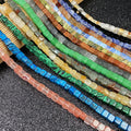 New Bulk Hand Cut Cube Gemstone Loose Beads Strand Tiger Eye Quartz Agate Malachite for DIY Jewelry Making 6mm 38cm Strand