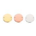 Circles Disc Tags Link Connector Jewelry Making Accessories Stainless Steel Double Holes Blank Pendants