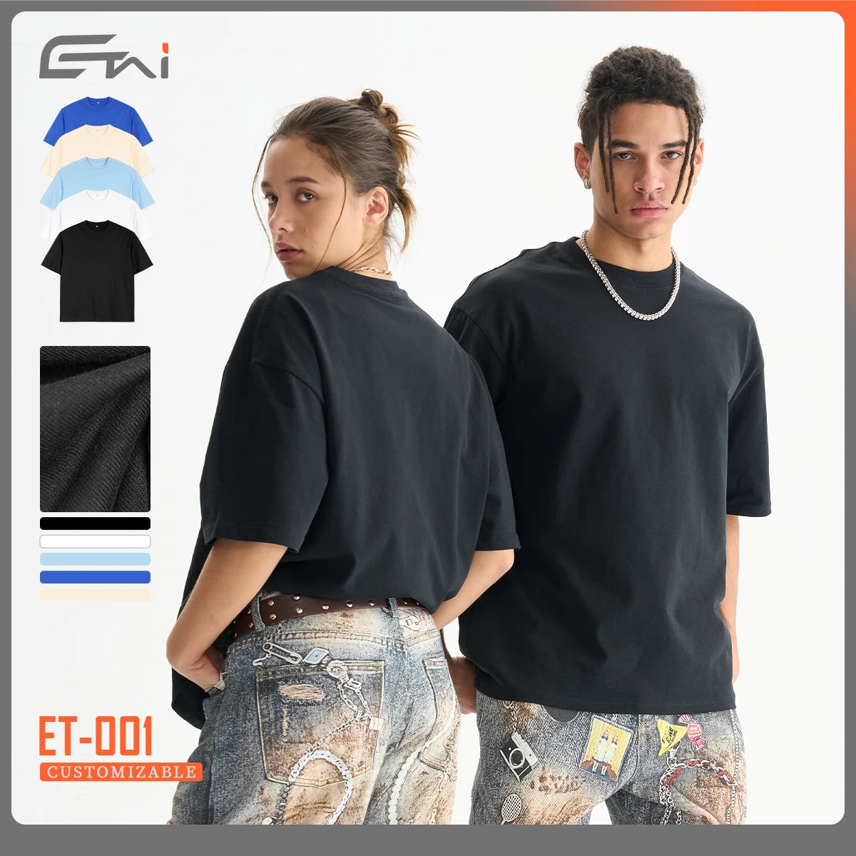 Wholesale 100% Cotton Blank Oversized Tshirt 240G Heavy Weight Custom 3d Logo Men Tee T Shirt