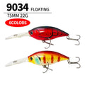 ABS Hard Plastic Fishing Tackle Lure Bait 75mm 22.5g Hand Painted Deep Diving Crankbait River Fishing Lures Crankbaits