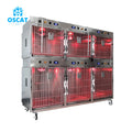 OSCAT Veterinary Equipment Veterinary Stainless Steel Light Oxygen Therapy Pet Cage  With Lamp EC-3C