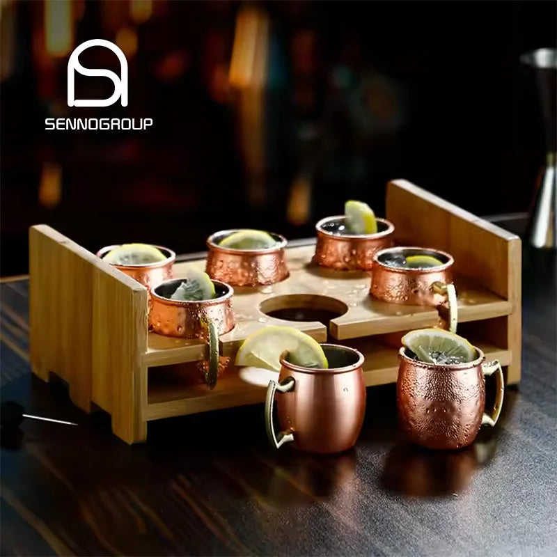 Hot Sale 60ml Stainless Steel Cup Hammered Copper Mug Moscow Mule Beer Shot Cup Copper Plated Bar With Shelf Handle