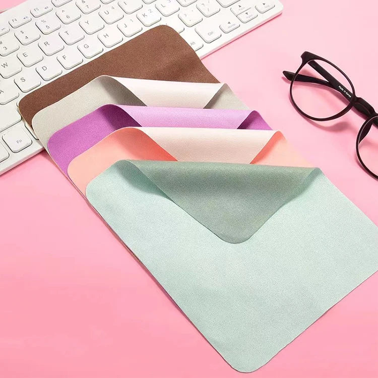 High Quality Glasses Cloth Two Color Imitation Suede Velvet Clean Screen Lens Microfiber Glasses Cleaning Cloth  Wholesale