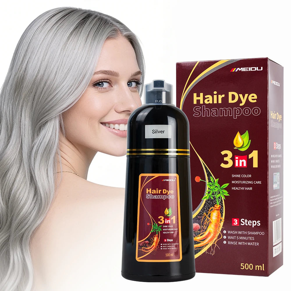 Wholesale Natural Herbal Instant Hair Coloring Shampoo Bulk 3 in 1 Meidu Herbal Hair Dye Shampoo