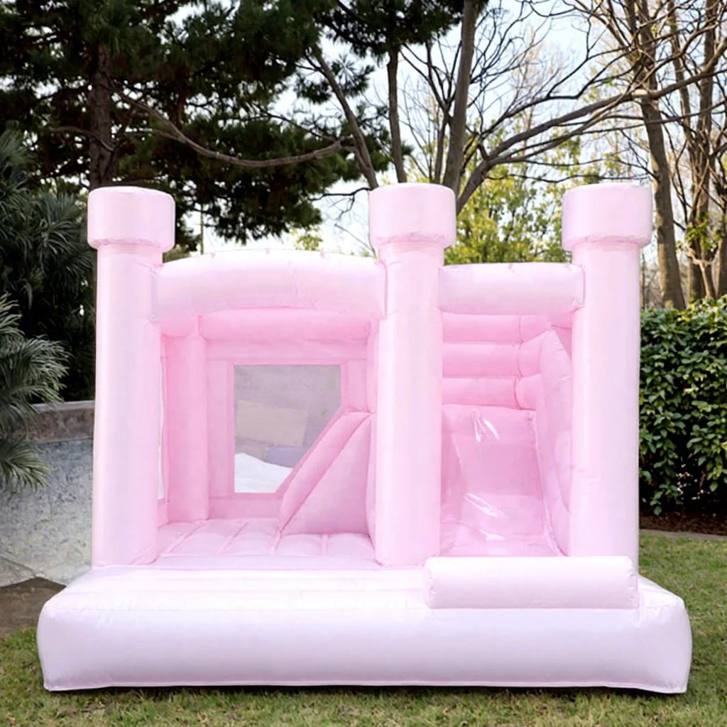 Soft Play Equipment Ball Pool pink Castle Inflatable Bounce House with Slide Suitable for Kids Activities Party