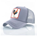 Custom Animals Lovers' Trucker Caps PU Print Logo Patch Black 5 Panel Wolf Fashion Men Mesh Trucker Hat Cap