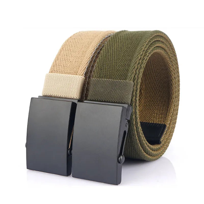 LQBelt Scroll Buckle Belts Double-side Strap Men Women Canvas Belt Polyester Outdoor Wholesale Factory